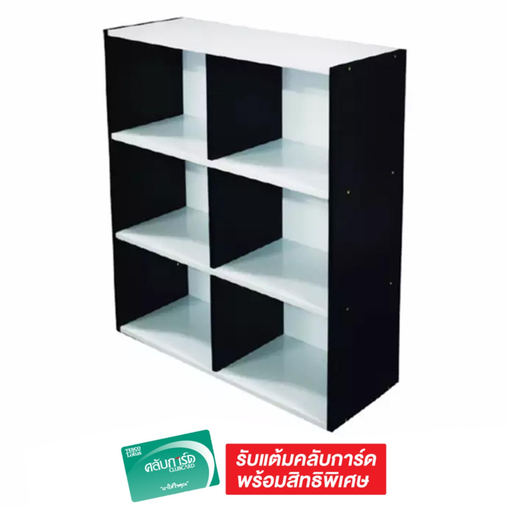 Tesco ชั้นอเนกประสงค์ 6 ช่อง - สีขาว/ดำ Tesco ชั้นอเนกประสงค์ 6 ช่อง - สีขาว/ดำ