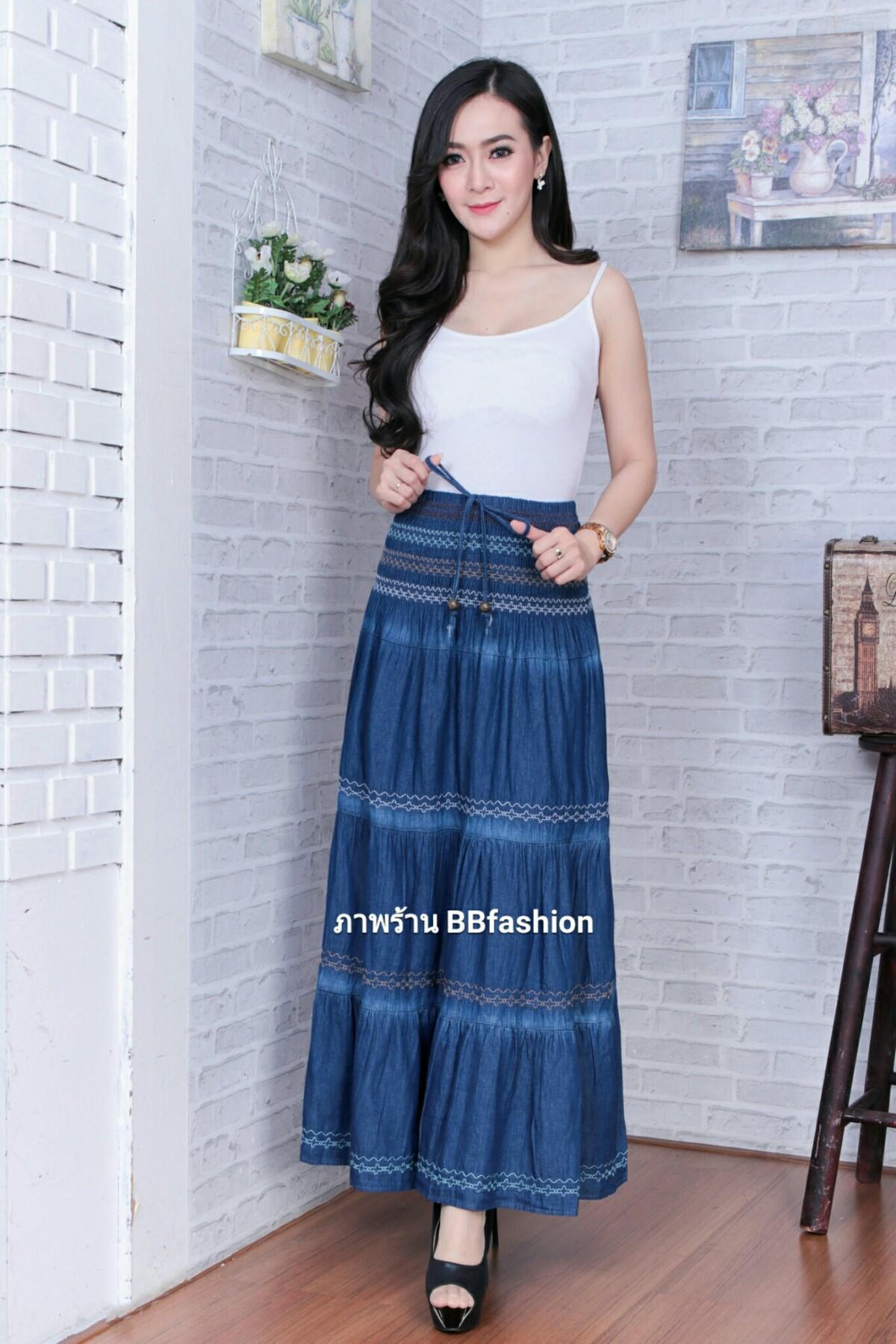 กระโปรงยีนส์ ผ้าเนื้อนิ่ม คนอ้วนใส่ก็สวย..คนผอมใส่ก็ใส่สวย เนื้อผ้านิ่ม มีน้ำหนัก ใส่สบายมากๆ