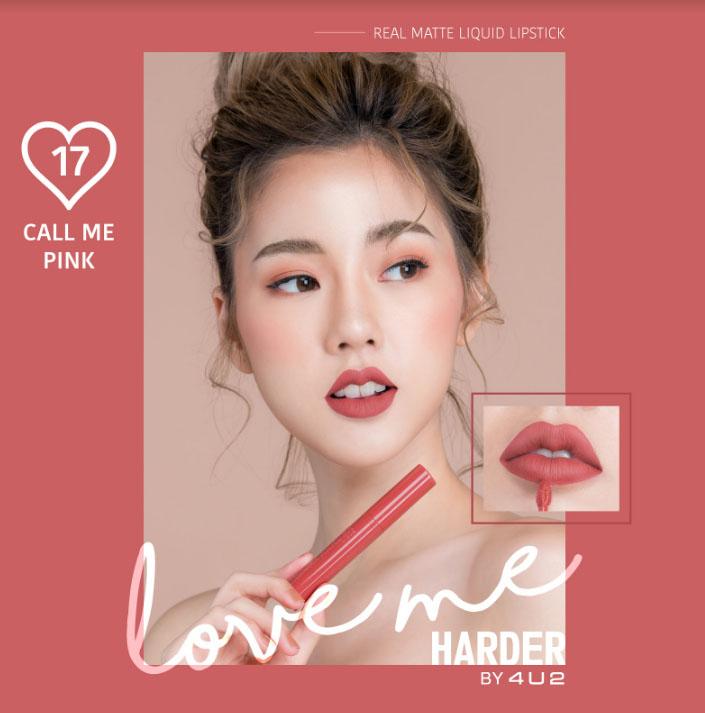 (17 สี) ลิป 4U2 Love Me Harder Real Matte (17 สี) ลิป 4U2 Love Me Harder Real Matte