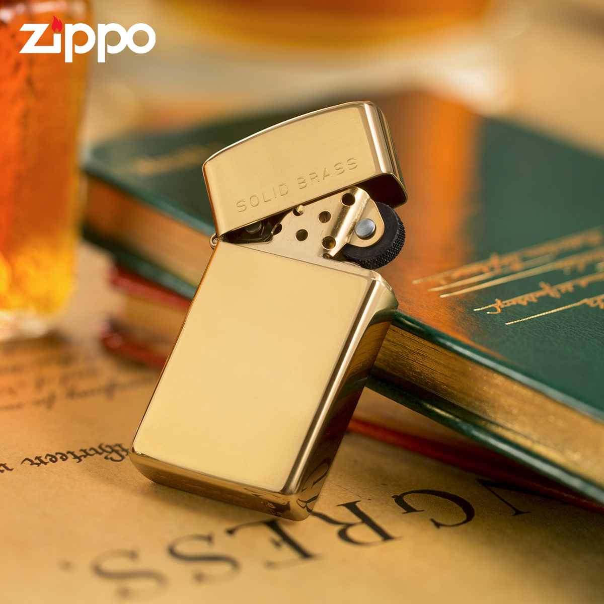 Zippo Slim High Polish Brass Pocket Lighter Zippo Slim Zippo