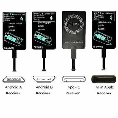 QI Wireless Charger Receiver ชาร์จไร้สายสำหรับโทรศัพท์สำหรับ IOS / Micro USB/ Type-C Wireless Charger Receiver For IOS / Micro USB/ Type-C D15