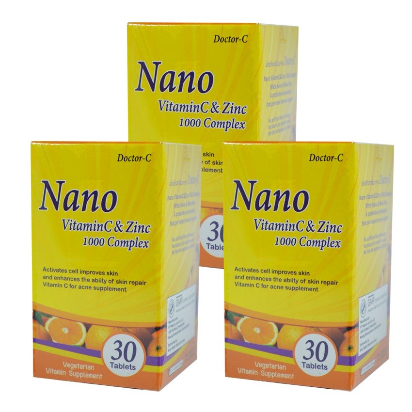 Doctor-C Nano Vitamin C & Zinc ด๊อกเตอร์ ซี นาโนวิตามินซี + ซิงค์ 1000 Complex บรรจุ 30 เม็ด (3 กล่อง) Doctor-C Nano Vitamin C & Zinc ด๊อกเตอร์ ซี นาโนวิตามินซี + ซิงค์ 1000 Complex บรรจุ 30 เม็ด (3 กล่อง)