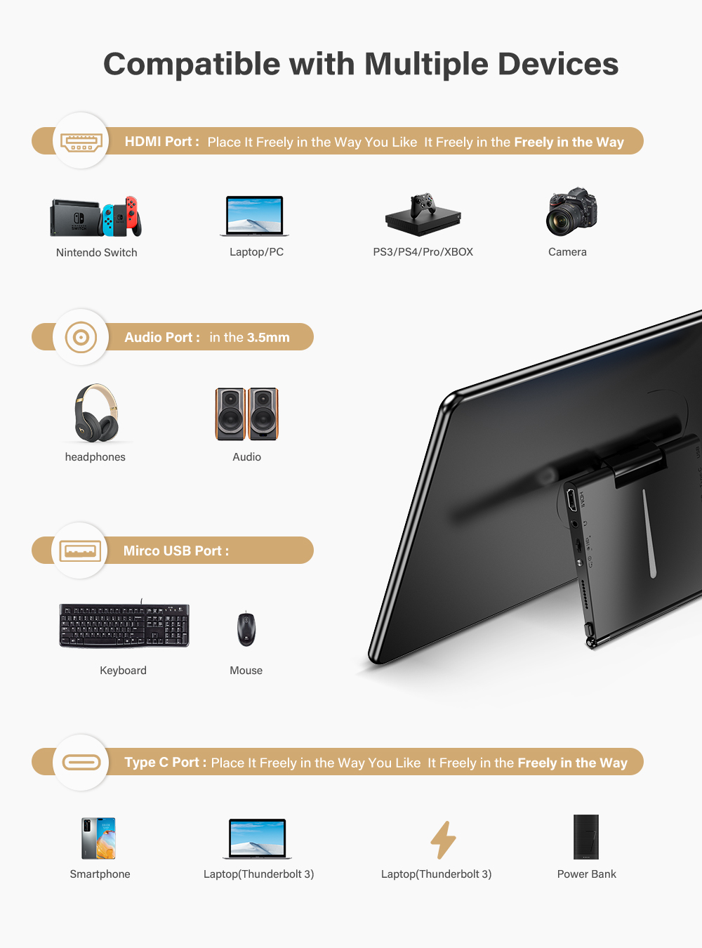 Uperfectlocal Deliverytouch Screen Portable Monitor X P