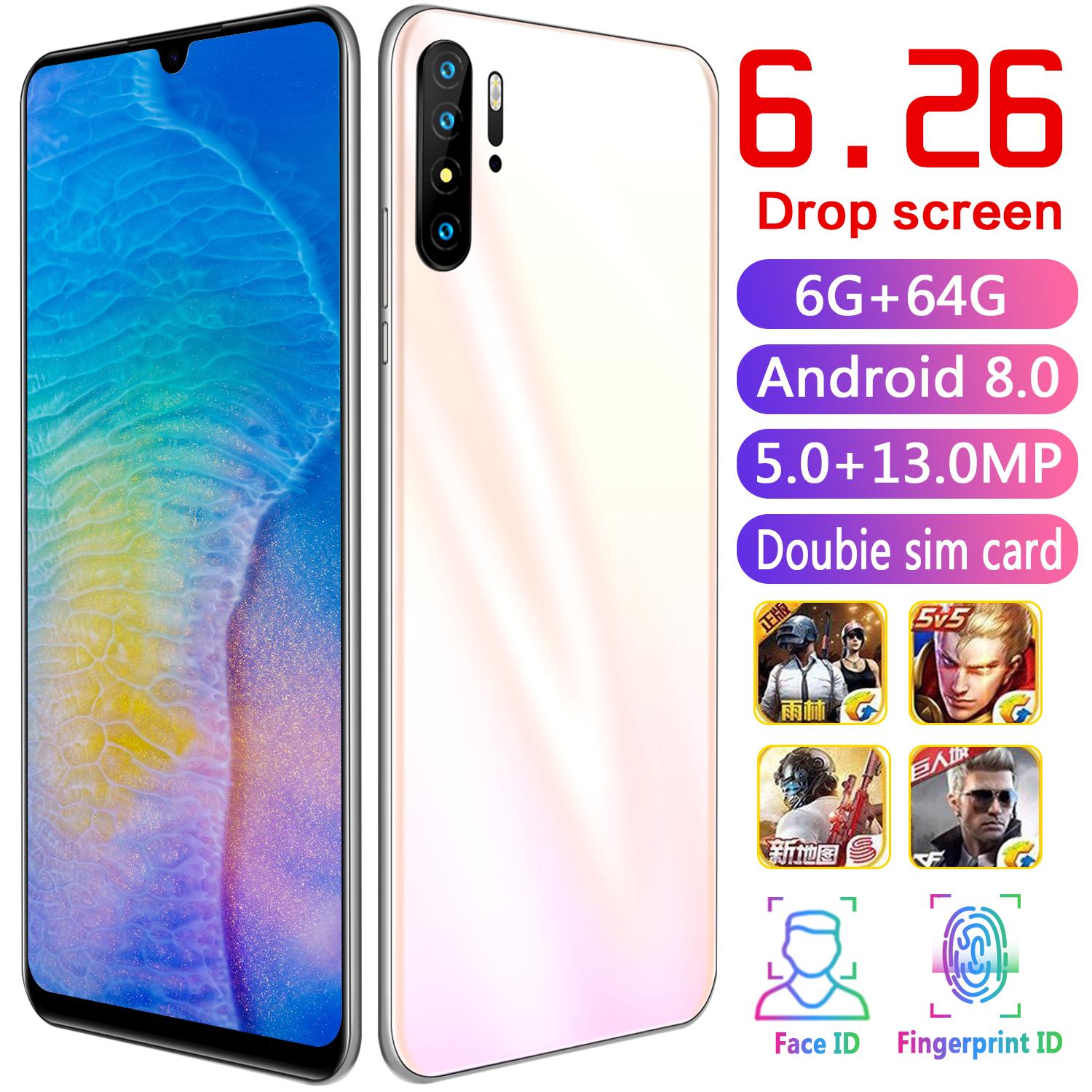 เล่นเกม P30pro จอใหญ่ 6.3 นิ้ว Rom 6+64 GB Android 8.1 ของแท้ ใช้แอพธนาคารได้ รองรับซิม 4G ฝาหลังกระจก