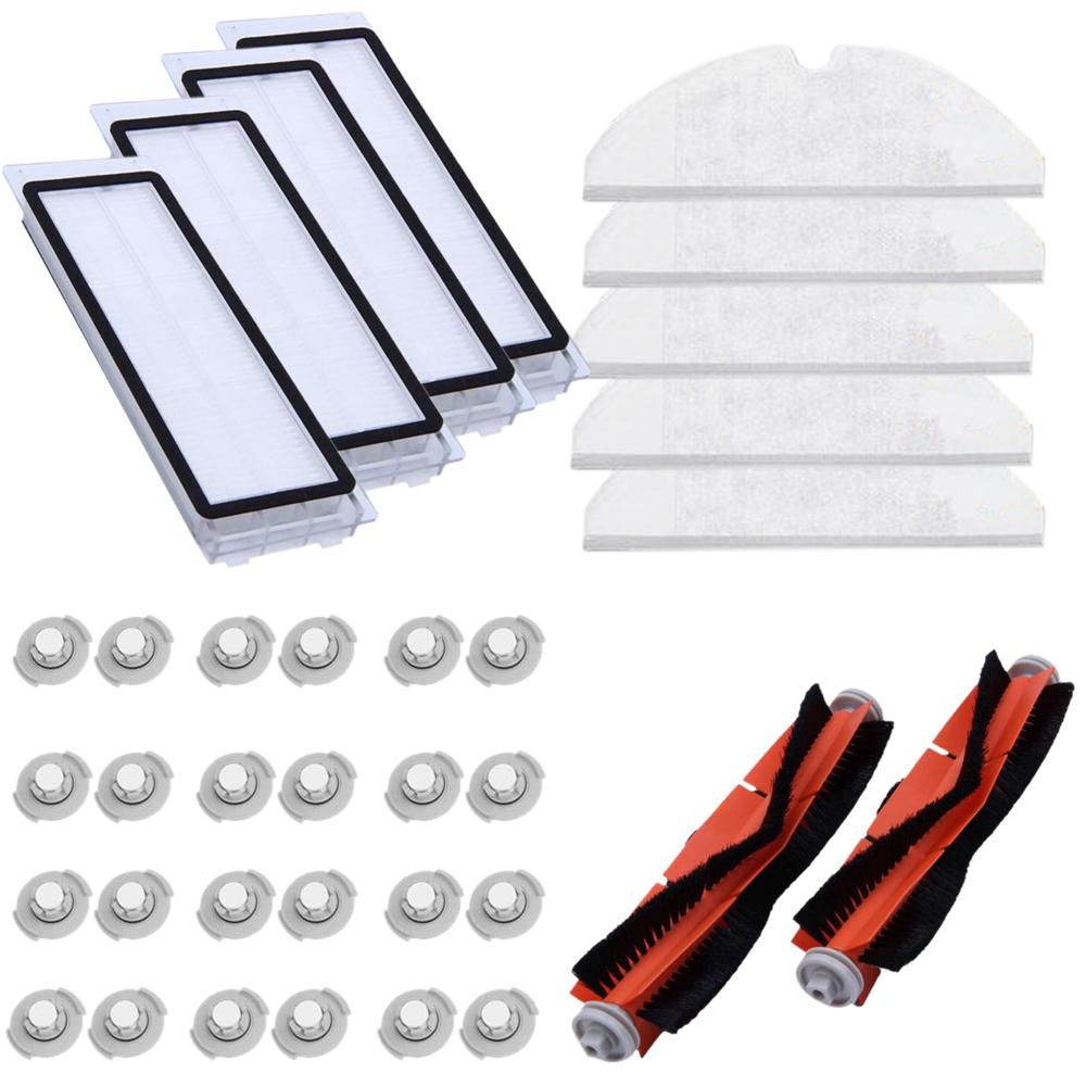 For Xiaomi Roborock Vacuum Cleaner 2 Spare Parts Kits Mop Cloths Dry Wet Mopping Water Tank Filter Water Tank Side Brush?35Pcs?