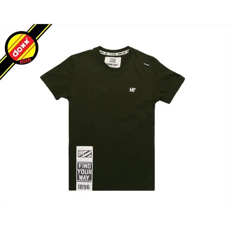 Miamibay T-shirt เสื้อยืด รุ่น Tape แฟชั่น คอกลม ลายปัก ผ้าฝ้าย cotton ฟอกนุ่ม ไซส์ S M L XL
