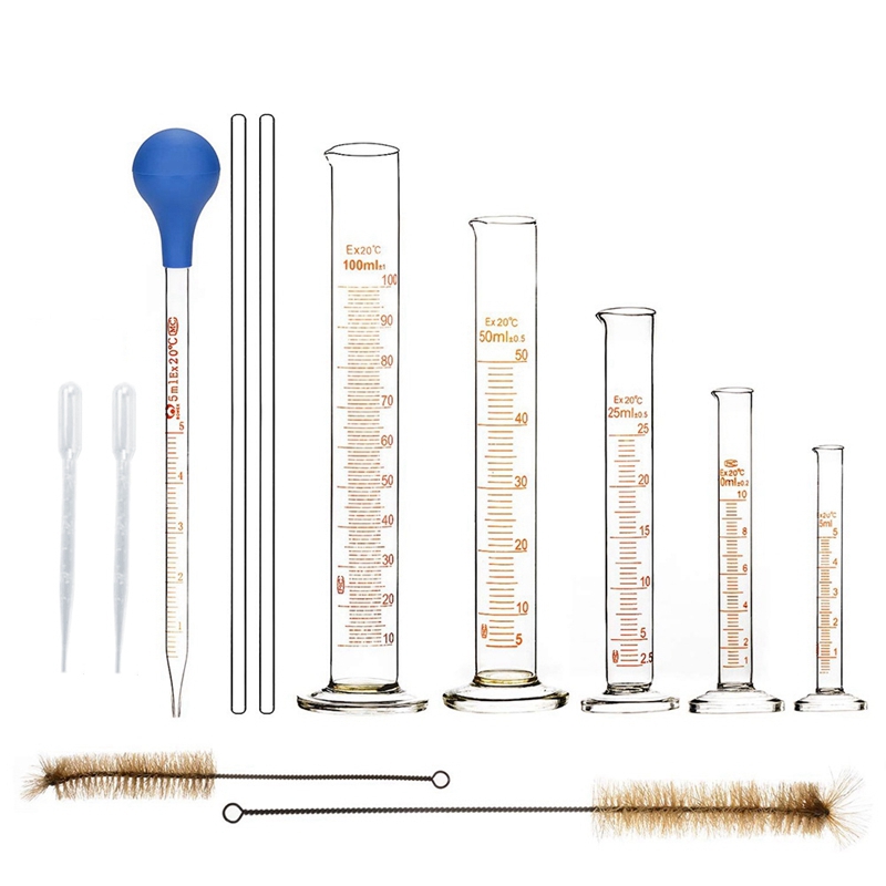 Graduated Cylinder Set Borosilicate Glass Measuring Cylinders In With