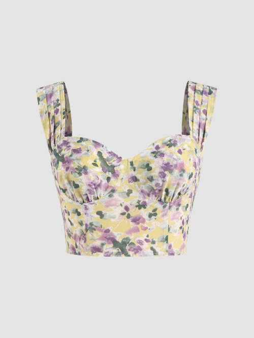 Cider Floral Corset Tank Top MixASale