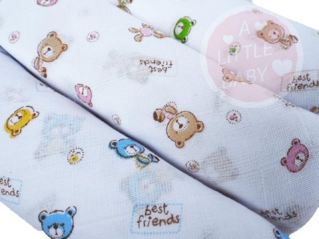 ผ้าอ้อมผ้าสาลู เนื้ออองฟอง 2ชั้น 30 นิ้ว เกรดAAA+ แพ็ค 6 ผืน คละสี (ลายLittle bear) ผ้าอ้อมผ้าสาลู เนื้ออองฟอง 2ชั้น 30 นิ้ว เกรดAAA+ แพ็ค 6 ผืน คละสี (ลายLittle bear)
