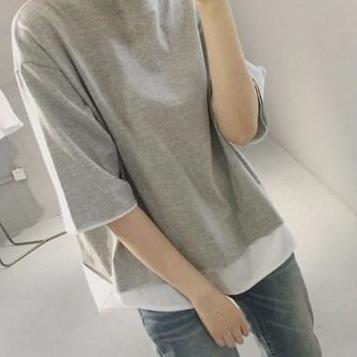 เสื้อทรงหลวม เสื้อ Oversize สไตล์เกาหลี เสื้อแฟชั่นผู้หญิง สีพื้น