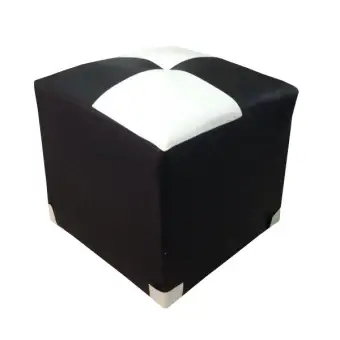 ENZIO สตูลหนัง PVC ลายสก๊อต รุ่น Stool - Black