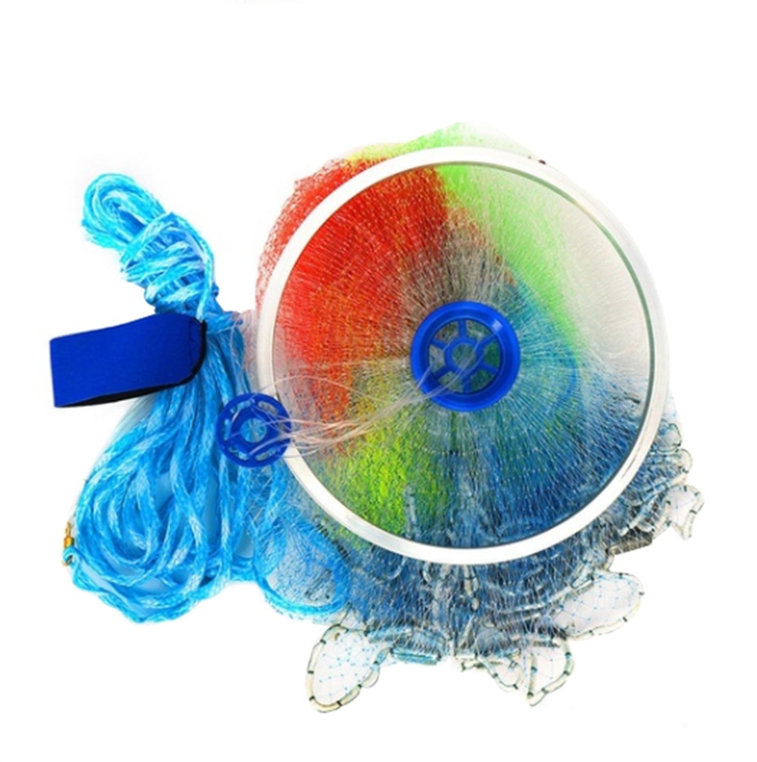 2.4M Durable Sinker Bait Outdoor Fishing Hand Casting Net Hand Cast Fish Catching Nylon Mesh