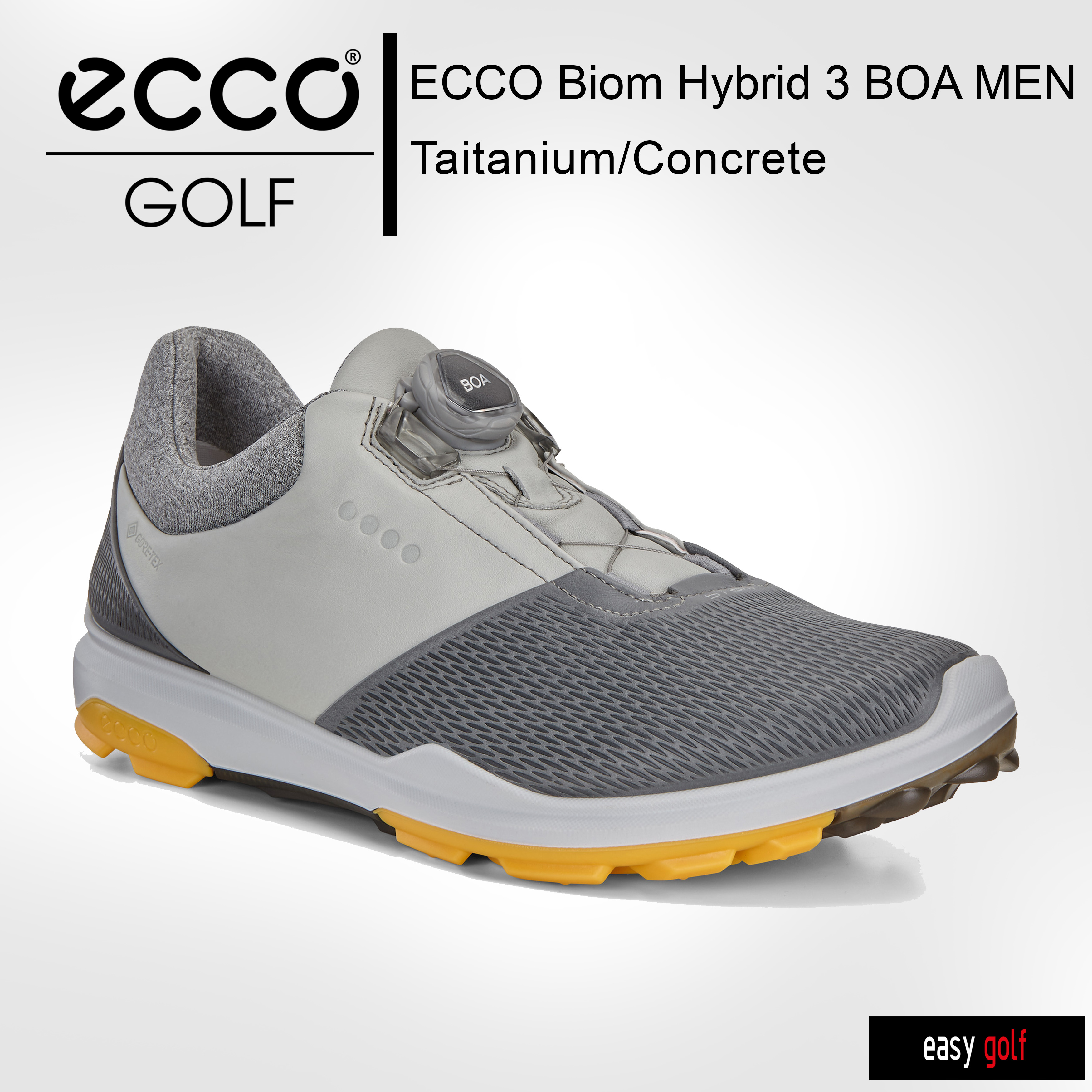 โปรโมชั่น 100 ชิ้น ECCO GOLF รองเท้ากอล์ฟ รองเท้ากอล์ฟผู้ชาย Golf Shoes รุ่น AW19 Biom Hybrid 3 BOA MEN สีเทาไทเทเนี่ยม (Taitanium/Concrete)