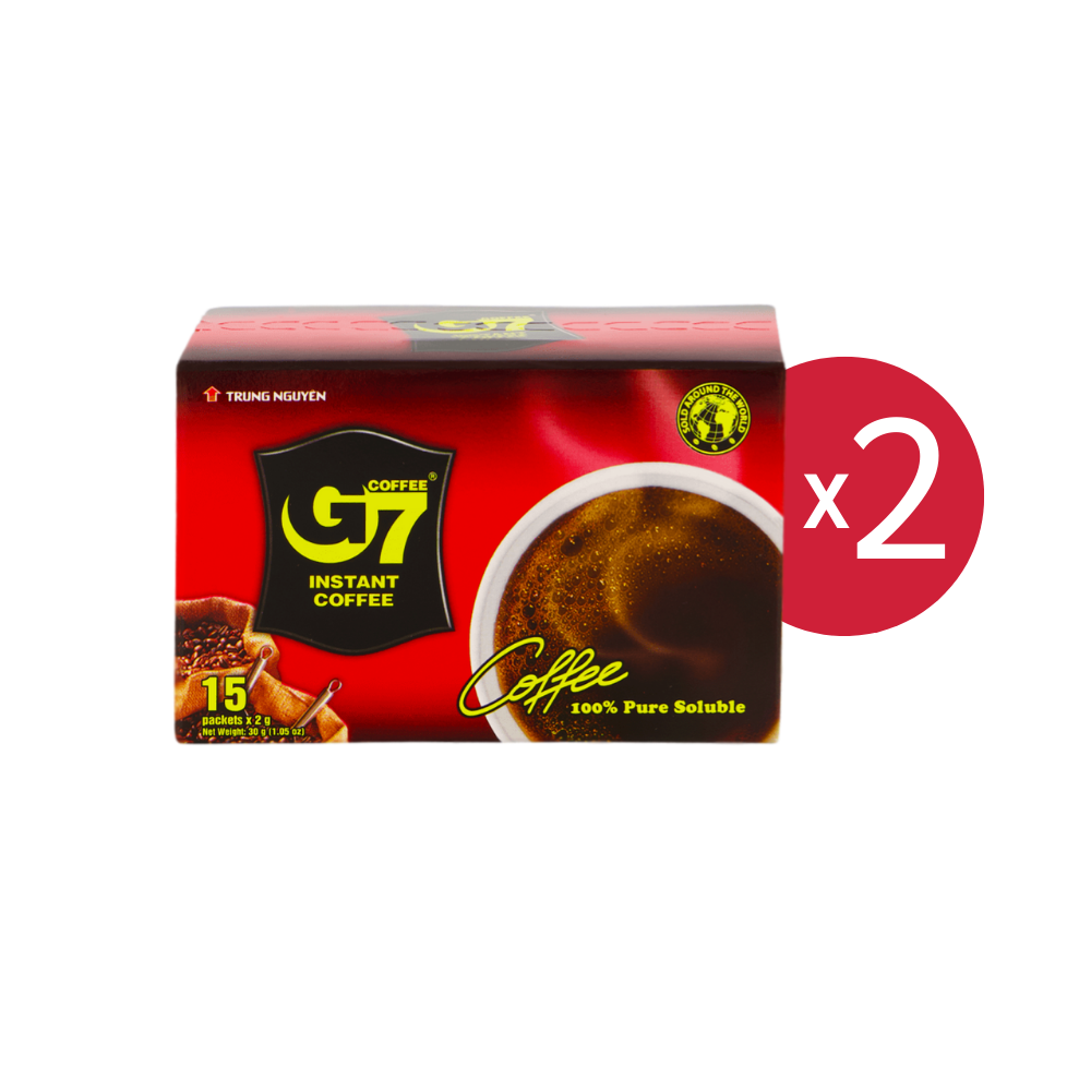 2 กลอง G7 Black Instant Coffee 30G 2Gx15Sachet กาแฟ จเซเวน G