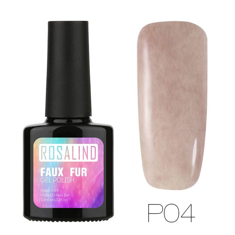 ROSALIND Faux Fur color Gel Polish Soak Off UV LED Nail Gel Long Lasting Nail Art Manicure (10ml. ) #P04 ROSALIND Faux Fur color Gel Polish Soak Off UV LED Nail Gel Long Lasting Nail Art Manicure (10ml. ) #P04
