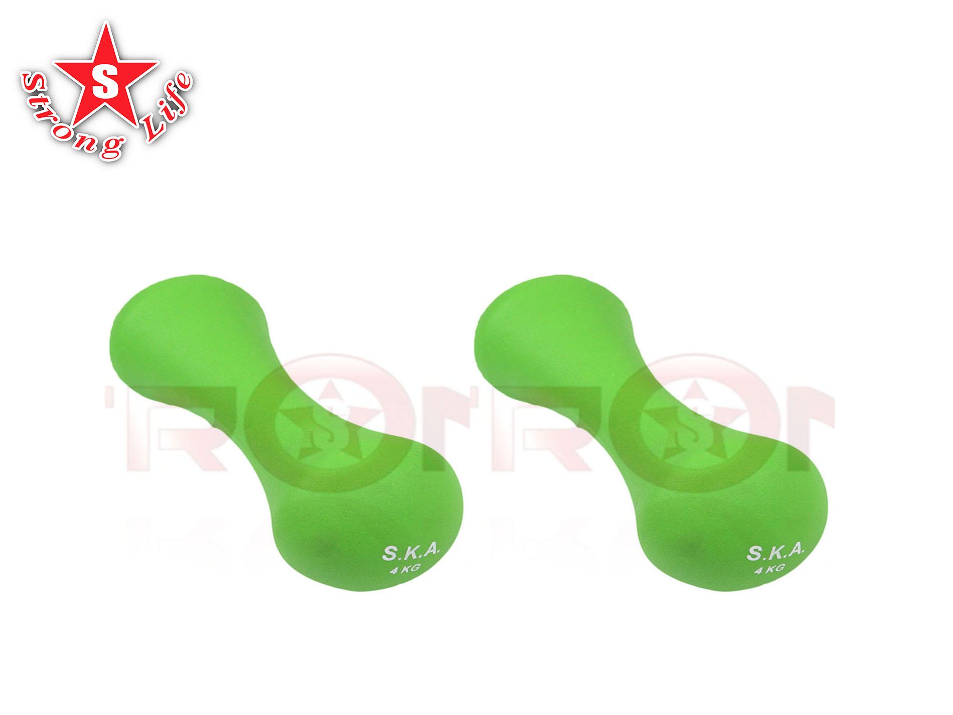 SKA ดัมเบลยางพารา 4 KG. 1 คู่ สี light green แถมฟรี ถุงมือเล่นฟิตเนส รุ่น SK106 SKA ดัมเบลยางพารา 4 KG. 1 คู่ สี light green แถมฟรี ถุงมือเล่นฟิตเนส รุ่น SK106