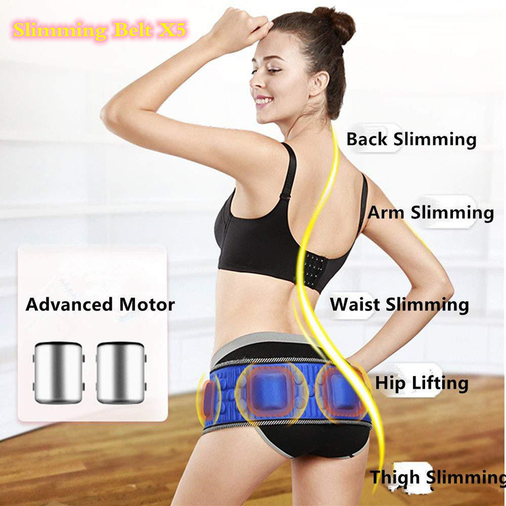 Slimming Belt X5 Times Electric Vibration Fitness Massager Machine ลดน้ำหนักเผาผลาญไขมันกระตุ้นกล้ามเนื้อหน้าท้องสำหรับสะโพก