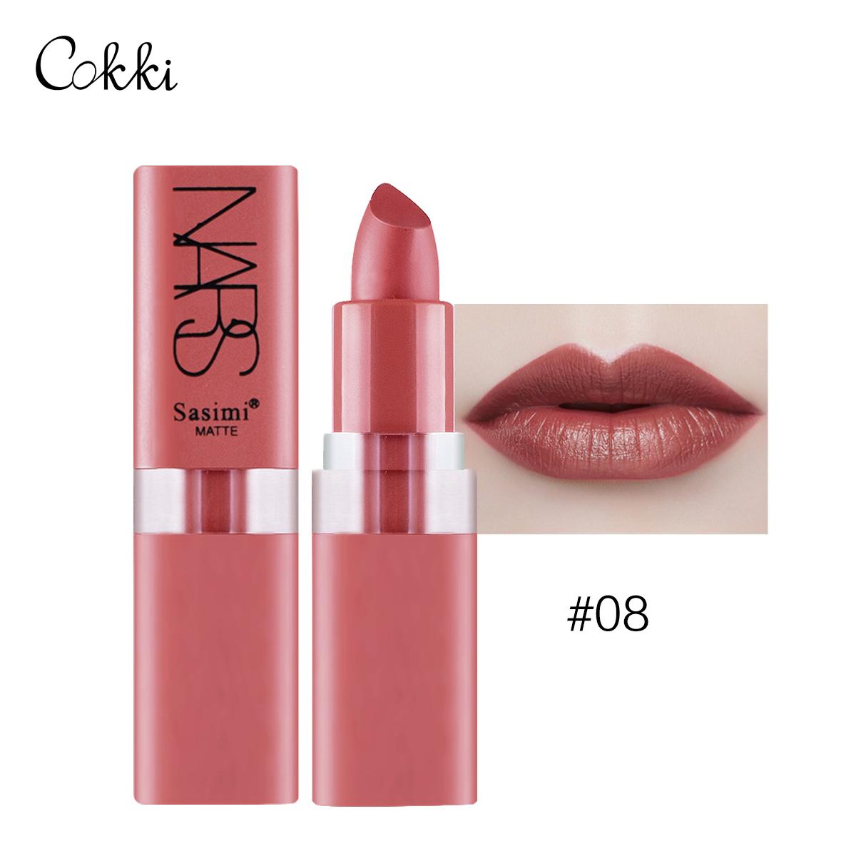 Sasimi S1033 สีถั่วแดง สีฟักทอง สีส้ม สีติดทน ลิปสติกสีแมต Moisturizering Matte Lipstick For Lips Waterproof Long Lasting Nourishing Lipstick-CokkiCosmetic