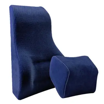 Getagift เบาะรองหลัง Memory Foam และหมอนรองคอ Car Cushion Set (สีกรมท่า)