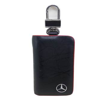 HISO-CAR VIP เคสกุญแจรีโมท ซองรีโมท หนังแท้ สีดำแดง BENZ HISO-CAR VIP เคสกุญแจรีโมท ซองรีโมท หนังแท้ สีดำแดง BENZ