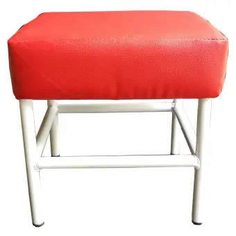 Inter Steel เก้าอี้นั่ง เบาะสตูลเตี้ย รุ่น Stool-S (สีขาว/แดง)