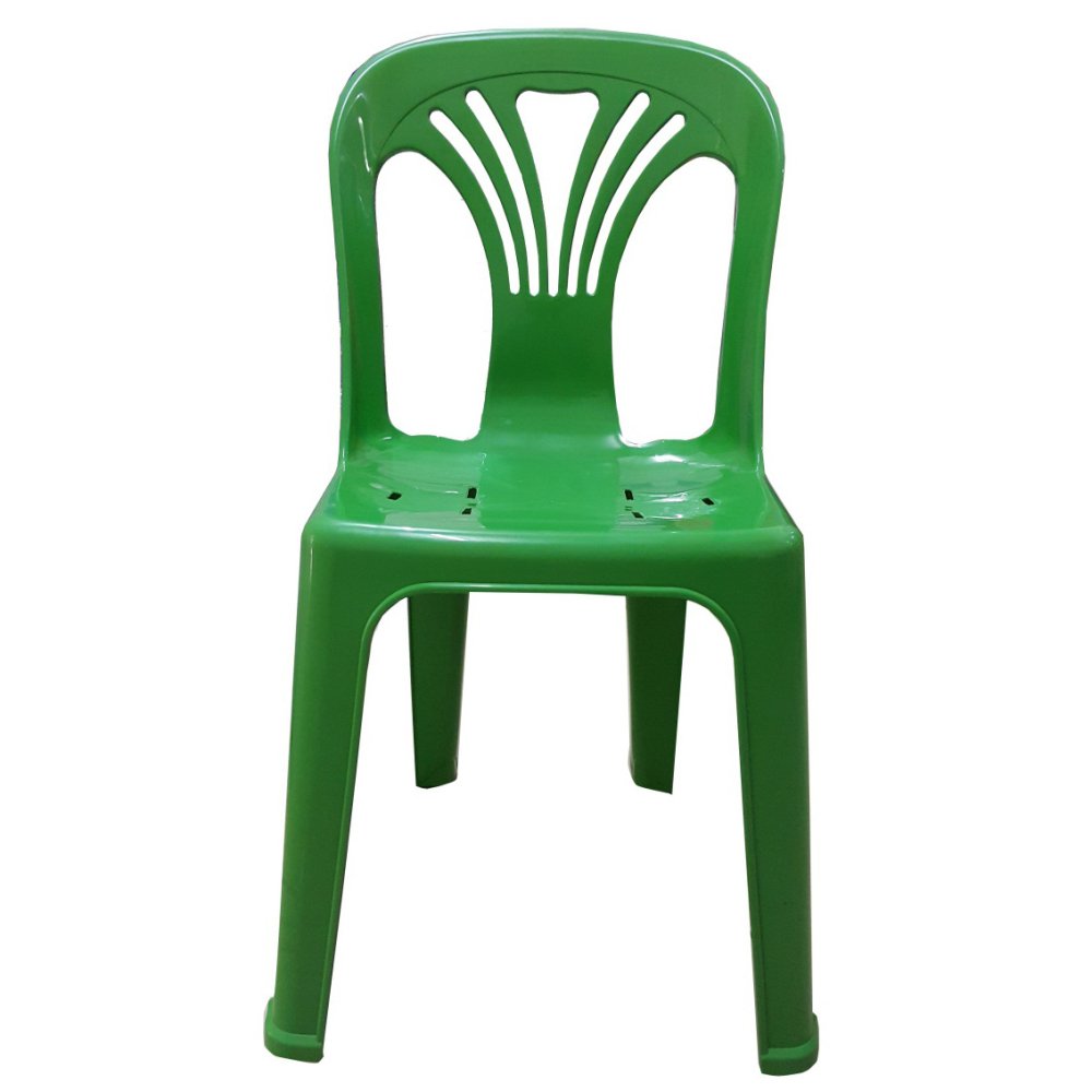 Inter Steel เก้าอี้พลาสติก มีพนักพิง รุ่นหลังW (สีเขียว)
