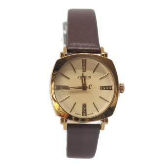 Julius นาฬิกาข้อมือผู้หญิง สายหนัง รุ่น JA-388-brown + Julius นาฬิกาข้อมือผู้หญิง สายหนัง รุ่น JA-388-brown +