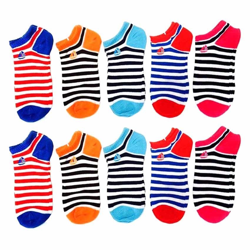 K.baby ถุงเท้าหุ้มข้อสำหรับผู้หญิง rainbow ( แพ็ค คู่10 / 5สี )