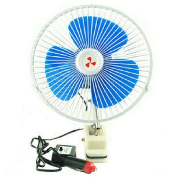 Lotte Car Clip Fan พัดลมติดรถยนต์ ชนิดหนีบ ใบพัด 8 นิ้ว รุ่น CF-21 (สีขาว/ฟ้า)