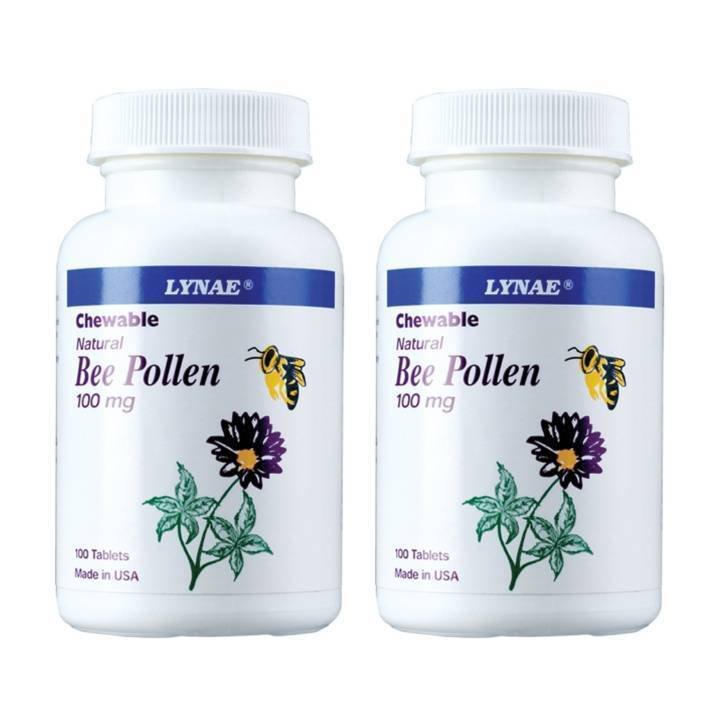 LYNAE Bee Pollen 100 Taplet Vitamin USA ไลเน่ บีพอลเลน เกสรผึ้ง 100 เม็ด x 2 ขวด LYNAE Bee Pollen 100 Taplet Vitamin USA ไลเน่ บีพอลเลน เกสรผึ้ง 100 เม็ด x 2 ขวด