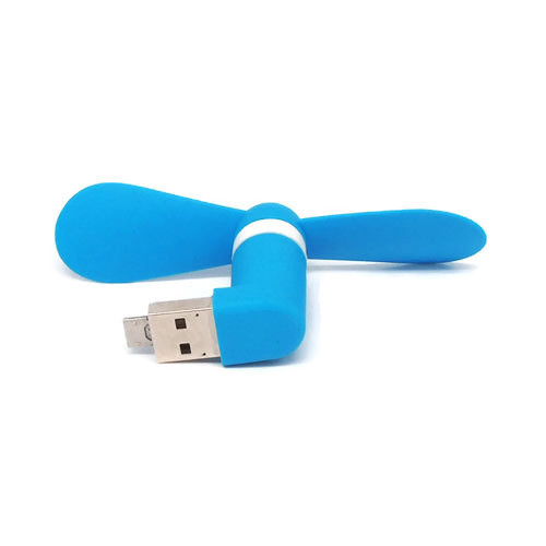 Maneki พัดลม พกพา ขนาดเล็ก Mini Fan For Android รุ่น MUF-010 (สีฟ้า)