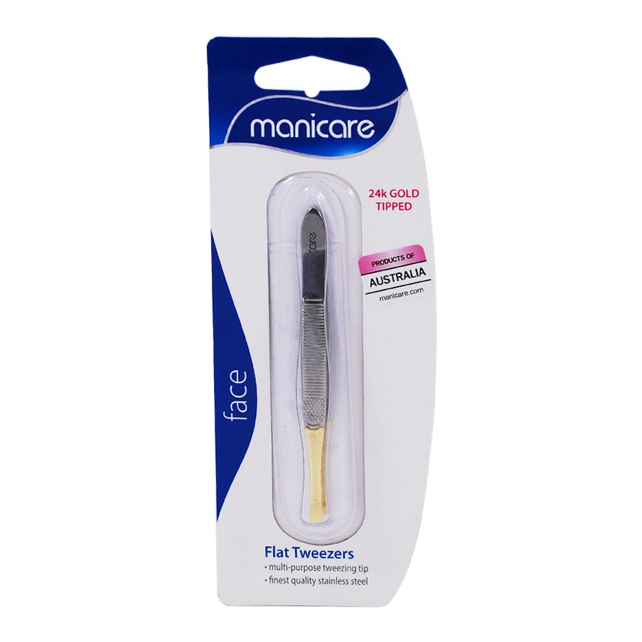 Manicare แหนบ Tweezers Flat Gold Tip Manicare แหนบ Tweezers Flat Gold Tip