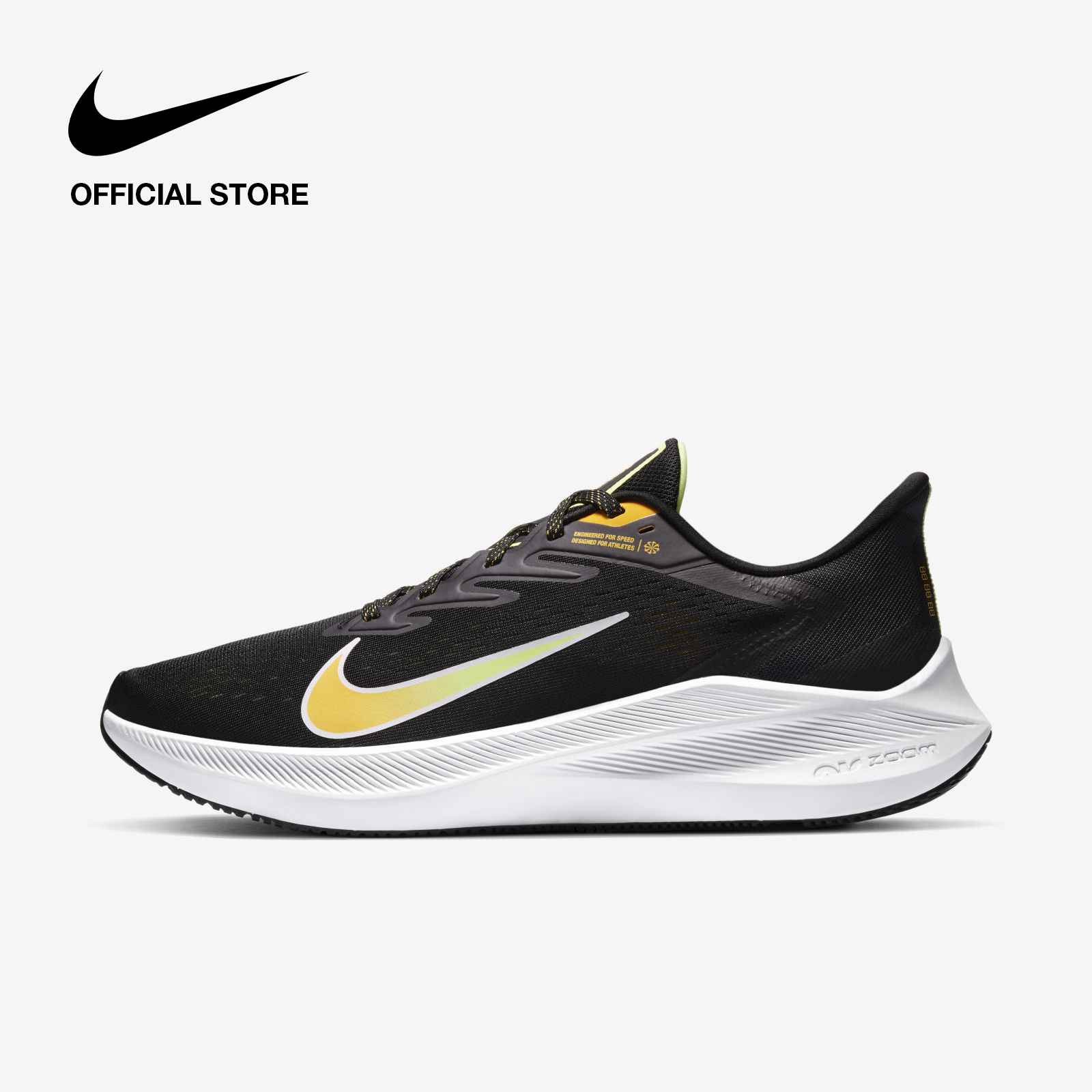 Nike Men's Zoom Winflo 7 Running Shoes - University Gold ไนกี้ รองเท้าวิ่งผู้ชาย แอร์ ซูม วินฟโล 7- สีดำ