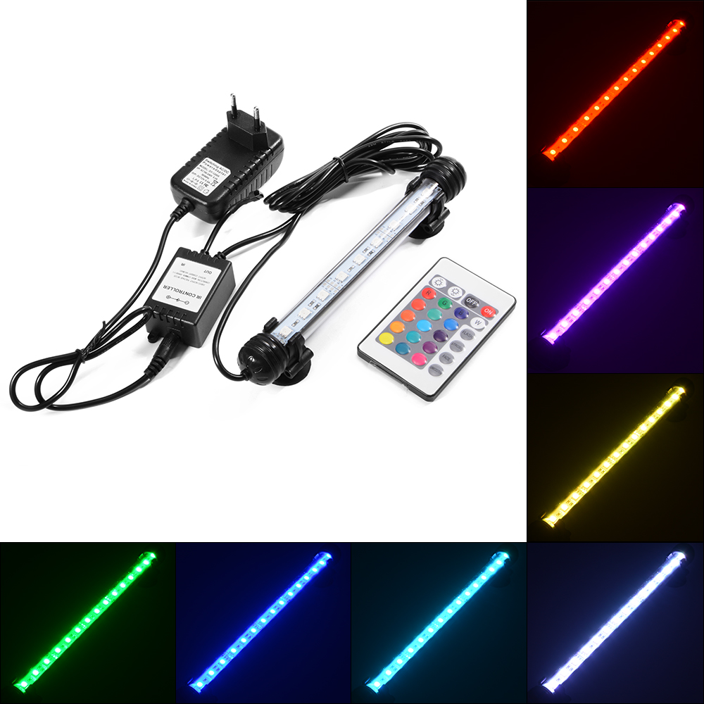 Multi-color Remote Control RGB LED Underwater Submersible Aquarium LED Light Waterproof Fish Tank Lamp 18cm Multi-color Remote Control RGB LED Underwater Submersible Aquarium LED Light Waterproof Fish Tank Lamp 18cm