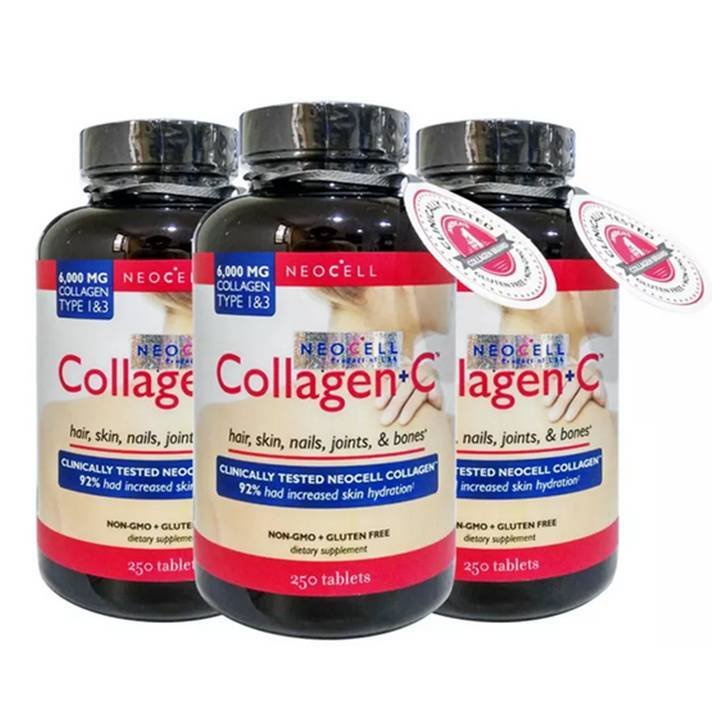 Neocell Super Collagen+C Vitamin USA คอลลาเจน (โฉมใหม่) 250 เม็ด x 3 ขวด Neocell Super Collagen+C Vitamin USA คอลลาเจน (โฉมใหม่) 250 เม็ด x 3 ขวด