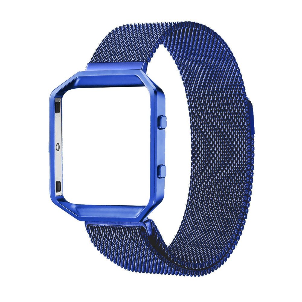 อุปกรณ์เสริม Fitbit Blaze สายนาฬิกา Large 6.3-9.1 in สแตนเลส (สีน้ำเงิน)
