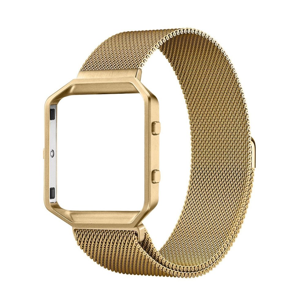 อุปกรณ์เสริม Fitbit Blaze สายนาฬิกา Large 6.3-9.1 in สแตนเลส (สีน้ำเงิน)