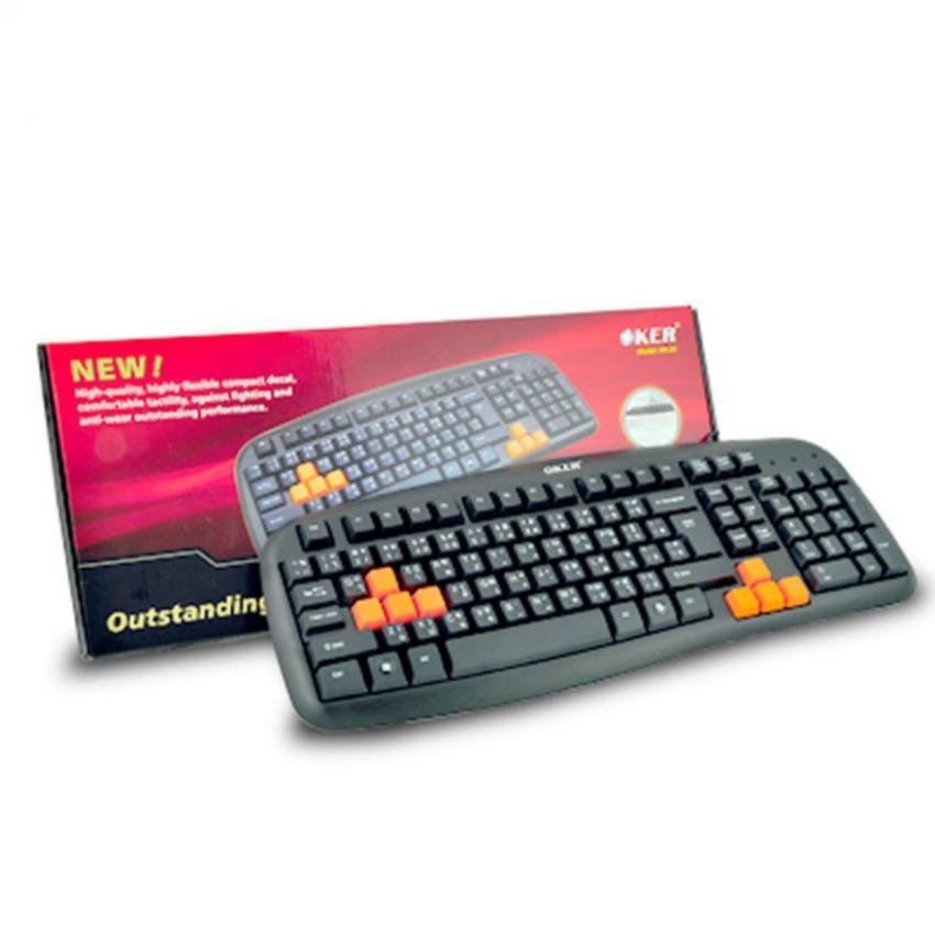OKER คีย์บอร์ด Keyboard USB KB-25 (สีดำ)