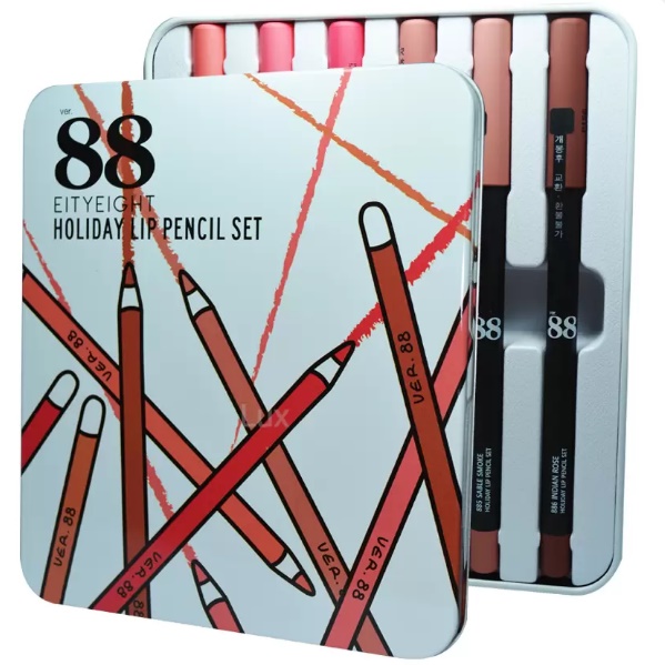 Ver.88 Eity Eight Holiday Lip Pencil Set ลิปดินสอเกาหลี Ver. 88 ฮอลิเดย์ ลิป เพนซิล เซท ลิปทาปาก บรรจุ 6 สี (1 กล่อง) Ver.88 Eity Eight Holiday Lip Pencil Set ลิปดินสอเกาหลี Ver. 88 ฮอลิเดย์ ลิป เพนซิล เซท ลิปทาปาก บรรจุ 6 สี (1 กล่อง)