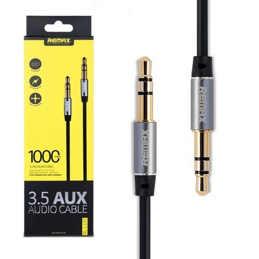 Remax Aux Audio 3.5 2000mm Cable สายยาว 2เมตร (black)