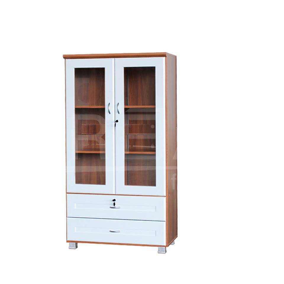 RF Furniture ตู้เอนกประสงค์ ทั้งเก็บเอกสาร และ โชว์ของรุ่น FL0802 ( สีสักคลาสสิค/ขาว ) RF Furniture ตู้เอนกประสงค์ ทั้งเก็บเอกสาร และ โชว์ของรุ่น FL0802 ( สีสักคลาสสิค/ขาว )
