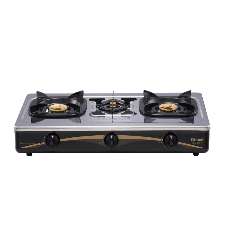 Rinnai เตากล่อง 3 หัวเตา หน้าเตาสแตนเลส ตัวสี หัวเตาสแตนเลส รุ่น RI-603E