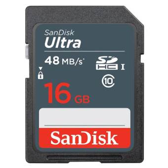 SanDisk Ultra 16GB SDHC Memory Card up to 48 MB/s, Class 10 SDSDUNB