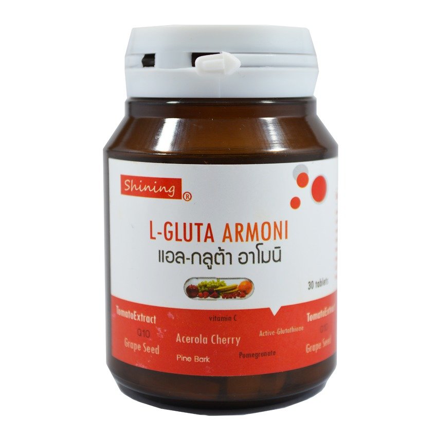 Shining L-Gluta Armoni แอล-กลูต้า อาโมนิ อาหารเสริมเร่งผิวขาว บรรจุ 30 เม็ด 1 ขวด Shining L-Gluta Armoni แอล-กลูต้า อาโมนิ อาหารเสริมเร่งผิวขาว บรรจุ 30 เม็ด 1 ขวด
