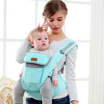 sureshopping เป้อุ้มเด็ก เป้สะพายเด็ก เป้อุ้มทารก เป้อุ้ม Baby Carrier รุ่นขายดี สีฟ้า พลาสเทล
