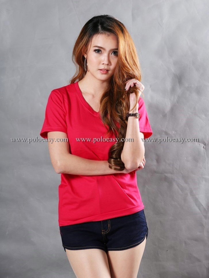 t-shirt export เสื้อยืด แฟชั่น T-Shirt ผู้หญิง คอวี (สีชมพูบานเย็น) t-shirt export เสื้อยืด แฟชั่น T-Shirt ผู้หญิง คอวี (สีชมพูบานเย็น)