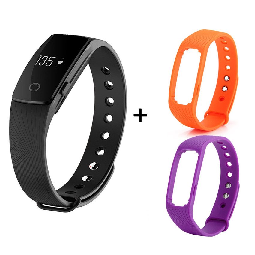 TTLIFE ID 107 สร้อยข้อมือสมาร์ทหัวใจพร้อมสายนาฬิกา (สีม่วง)
