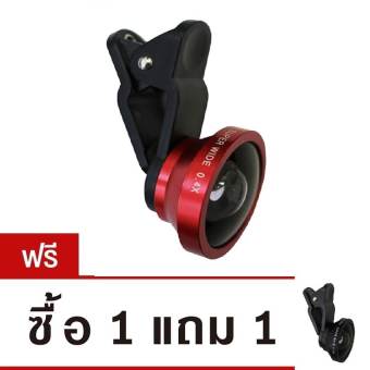 Universal Clip Lens Selfie คลิปเลนส์ สำหรับถ่ายภาพมุมกว้าง Super Wide 0.4X (สีแดง) ซือ 1 แถม 1