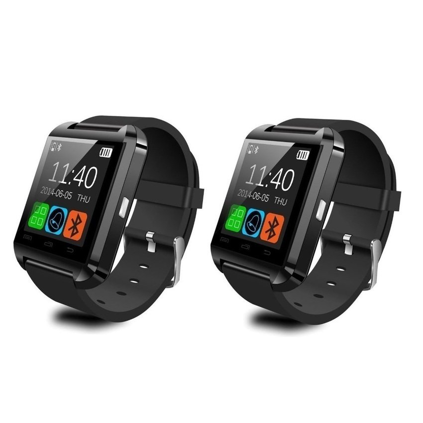 Uwatch U8 Touch Screen Smart Watch 2015 นาฬิกาบลูทูธ แพ็ค 2 ชิ้น (Black)