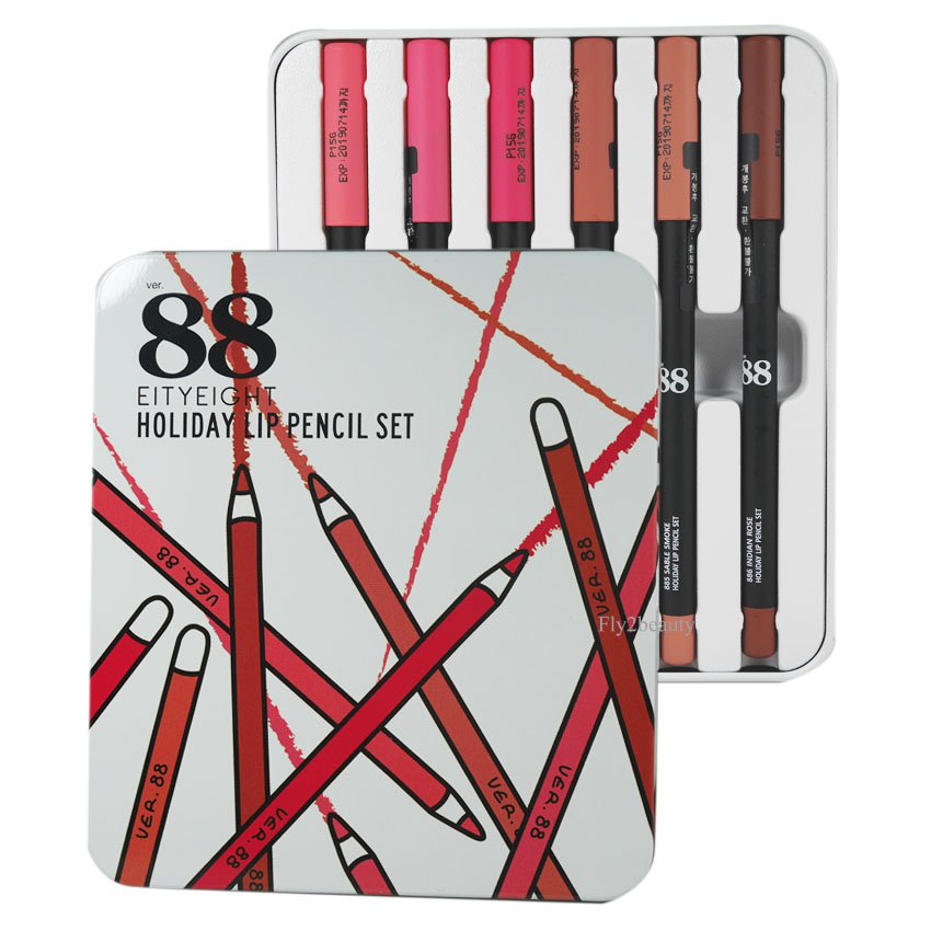 Ver.88 Eity Eight Holiday Lip Pencil Set ลิปดินสอเกาหลีสุดฮิต Ver.88 ฮอลิเดย์ ลิป เพ็นซิล เซ็ต 6 เฉดสี (1 กล่อง) Ver.88 Eity Eight Holiday Lip Pencil Set ลิปดินสอเกาหลีสุดฮิต Ver.88 ฮอลิเดย์ ลิป เพ็นซิล เซ็ต 6 เฉดสี (1 กล่อง)